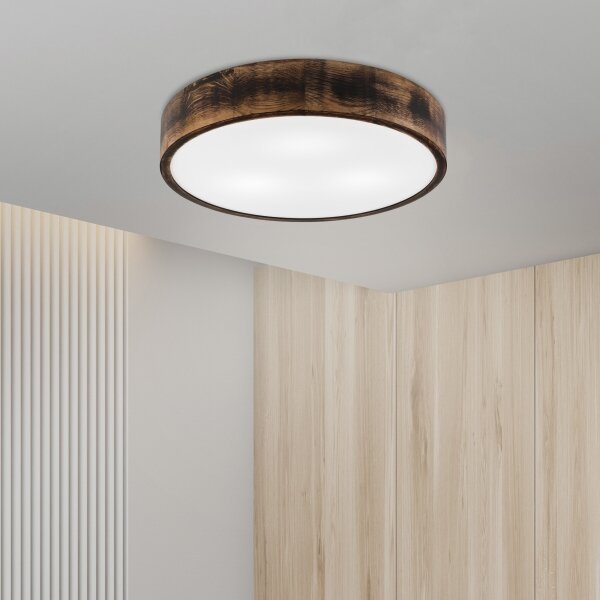 Stropní svítidlo OAK SMOKY 3xE27/15W/230V pr. 47,5 cm dub/tmavě hnědá