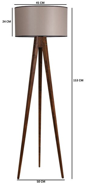 ASIR Stojací lampa TRIPOD ořech