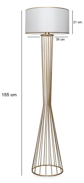 ASIR Stojací lampa AYD-3077 bílá zlatá
