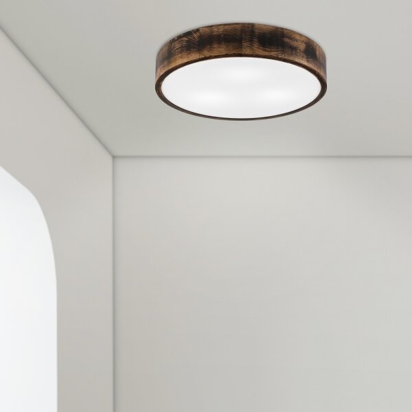 Stropní svítidlo OAK SMOKY 3xE27/15W/230V pr. 47,5 cm dub/tmavě hnědá