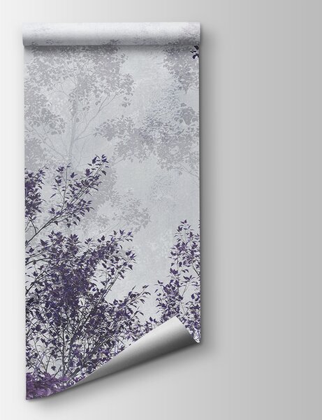 Fototapeta Skupina stromů s fialovými listy, Fototapety s mlžným lesem, Populární fototapety, u78594v3 - Tapeko.co.cz
