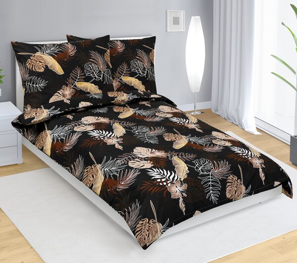 Povlečení MONSTERA HNĚDÁ 70x90 a 140x200 cm