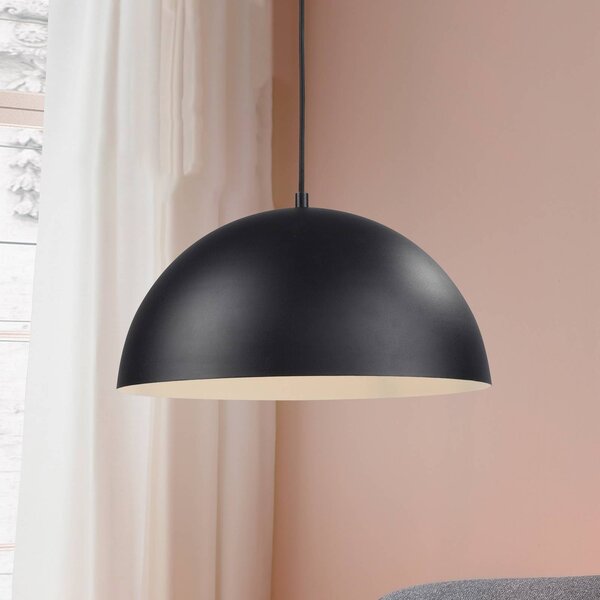 Schöner Wohnen závěsné světlo Ali černé, železo, Ø 38 cm, E27, stmívatelný, Černá, Obývací pokoj / jídelna, kov, Skandinávský