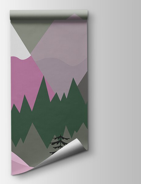 Fototapeta Horská krajina se stromy a horami, Dětské fototapety, Populární fototapety, u93561v2 - Tapeko.co.cz