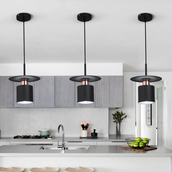 TooLight Závěsná lampa Hilena černá/růžové zlato