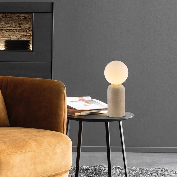Schöner Wohnen stolní lampa Traventa, béžová/bílá, G9, Krémová / jantar, Obývací pokoj / jídelna, Beton, Středozemní