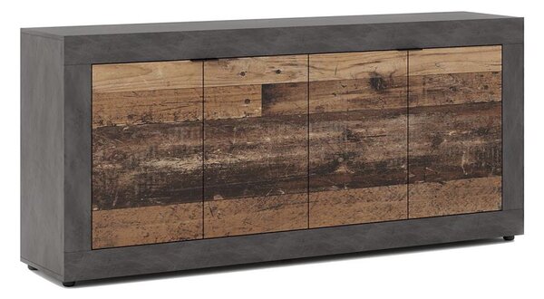 Komoda RUNEA 180x86x42 cm tmavě hnědá/antracit