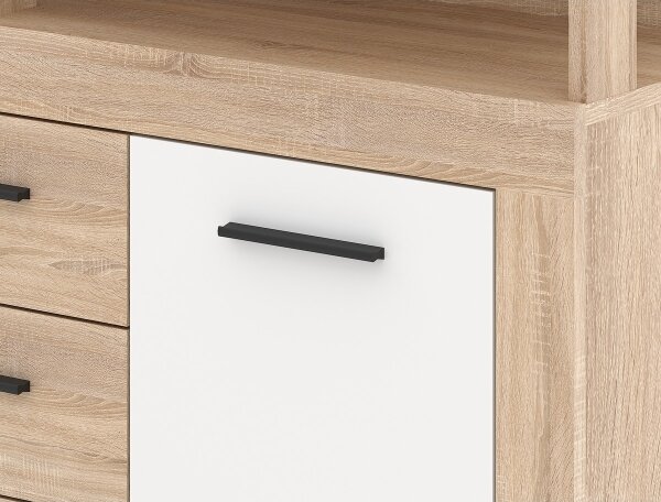 Komoda RUNA 120x97x32 cm dub sonoma/bílá