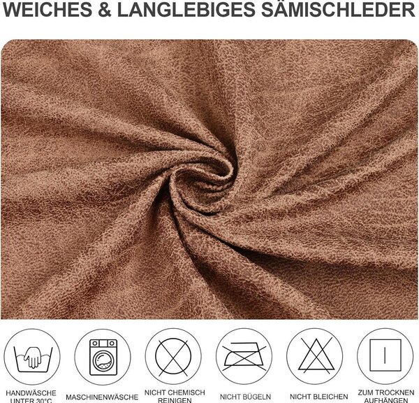 Sada čtyř potahů na křesla z mikrovlákna, elastické, z umělé kůže (PU), barva khaki, vhodné pro křesla s otáčivým sedákem a křesla bez opěrky