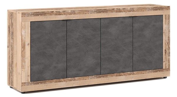 Komoda RUNEA 180x86x42 cm světle hnědá/antracit