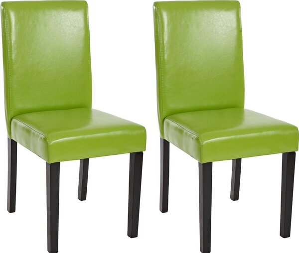Sada 2 jídelních židlí Kuchyňská židle Littau Imitace kůže, zelená, tmavé nohy