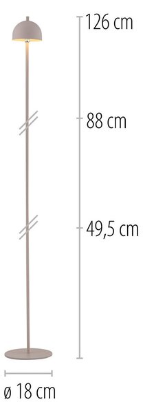 Schöner Wohnen LED stojací lampa na akumulátor Bellis, barva Sandbrise, IP54, stmívatelný, Krémová / jantar, Obývací pokoj / jídelna, kov, Skandinávský
