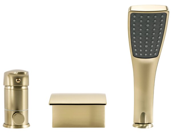Třídílná vanová baterie REA RIVEN Brush Gold