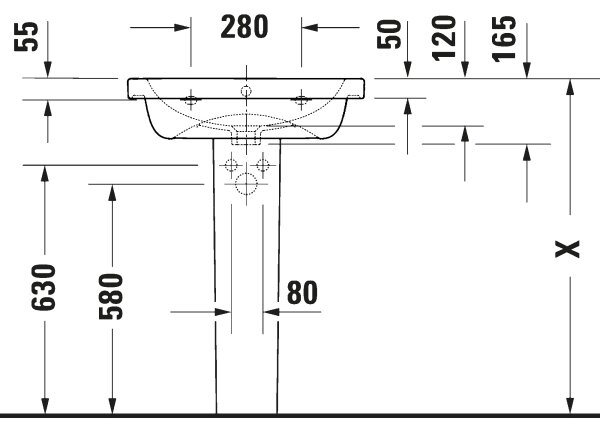 Duravit 23996000002 - Závěsné umyvadlo D-CODE 60x48 cm keramika/lesklá bílá