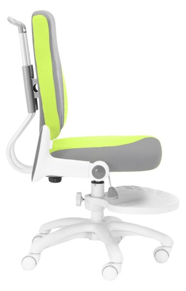 Dětská rostoucí židle Neoseat KINDER WHITE PLUS — látka, šedá / zelená