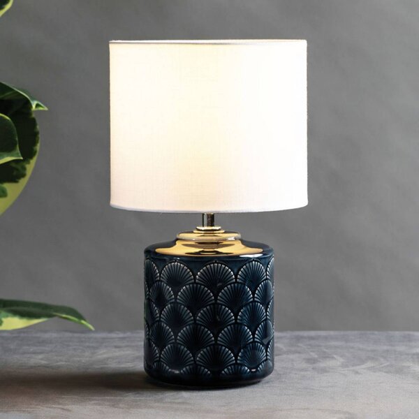 Pauleen Glowing Midnight stolní lampa bílá/modrá, Modrá, Obývací pokoj / jídelna, Keramika, Moderní