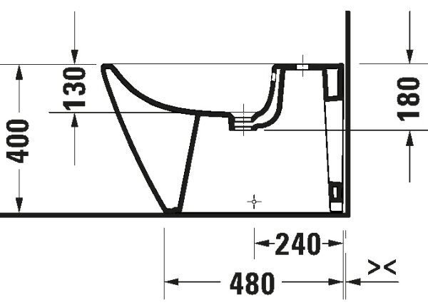 Duravit 2294100000 - Stojící bidet D-NEO keramika/lesklá bílá
