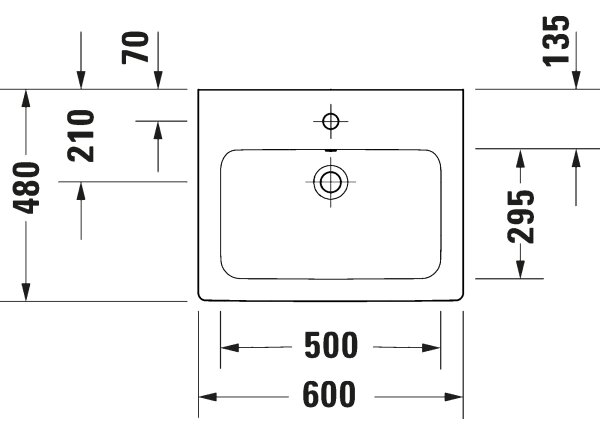 Duravit 23996000002 - Závěsné umyvadlo D-CODE 60x48 cm keramika/lesklá bílá