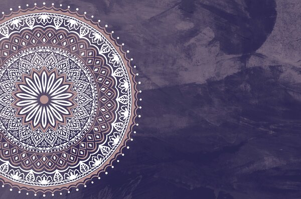 Fototapeta Fialová a bílá mandala, Fototapety s texturou, Populární fototapety, u98495v3 - Tapeko.co.cz