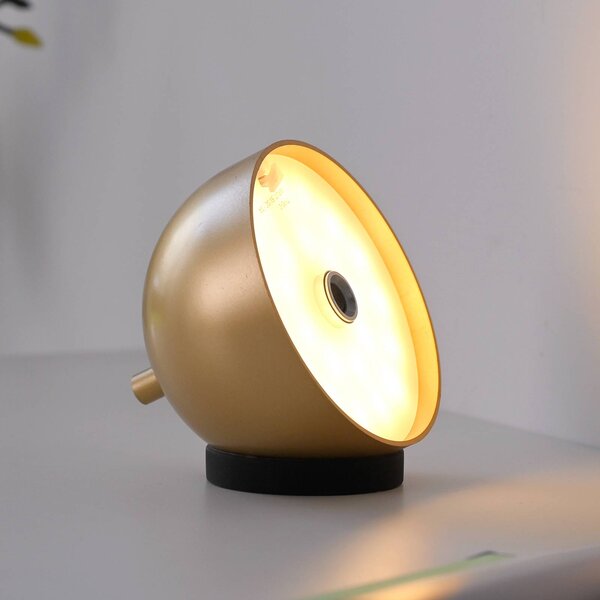 Schöner Wohnen LED stolní lampa na baterie Bellies, zlatá barva, IP54, stmívatelný, Mosaz / zlato, Obývací pokoj / jídelna, kov, Skandinávský
