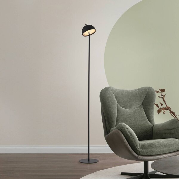 Schöner Wohnen LED stojací lampa na akumulátor Bellis, černá, IP54, stmívatelný, Černá, Obývací pokoj / jídelna, kov, Skandinávský