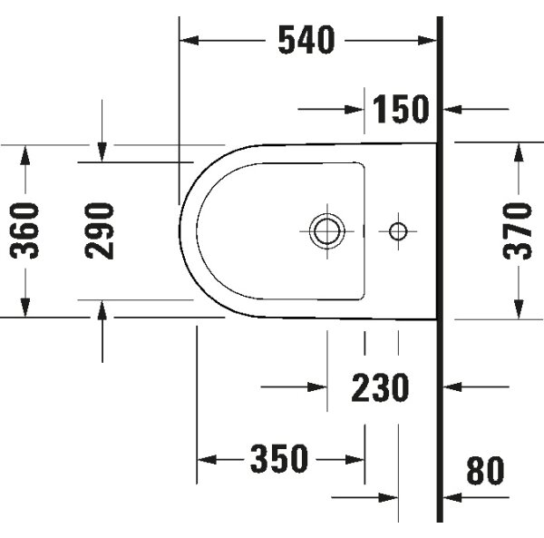 Duravit 2294150000 - Závěsný bidet D-NEO keramika/lesklá bílá