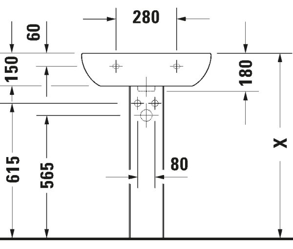 Duravit 23106000002 - Závěsné umyvadlo D-CODE 60x46 cm keramika/lesklá bílá