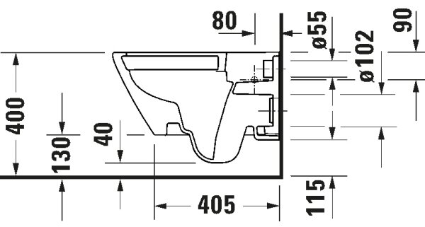 Duravit 29030900212 - Závěsné WC Rimless D-CODE keramika/lesklá bílá