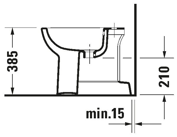 Duravit 22371000002 - Stojící bidet D-CODE 35,5x52,5 cm keramika/lesklá bílá