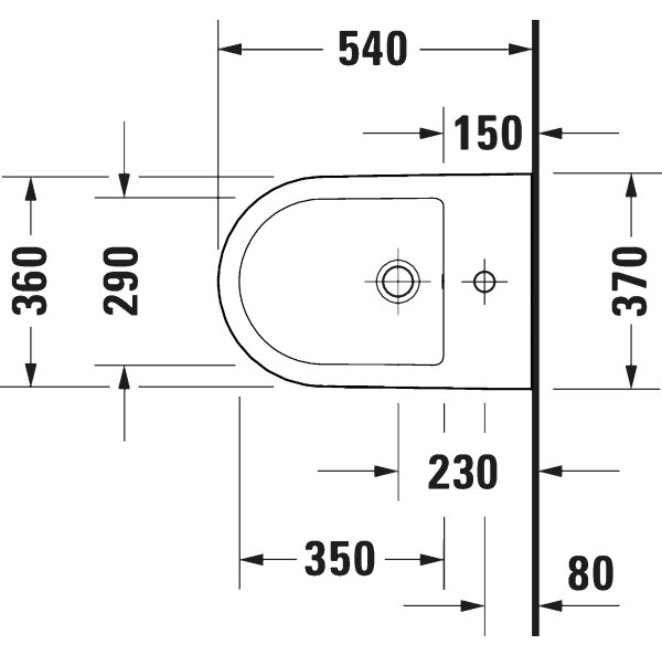 Duravit 27271500002 - Závěsný bidet D-CODE keramika/lesklá bílá