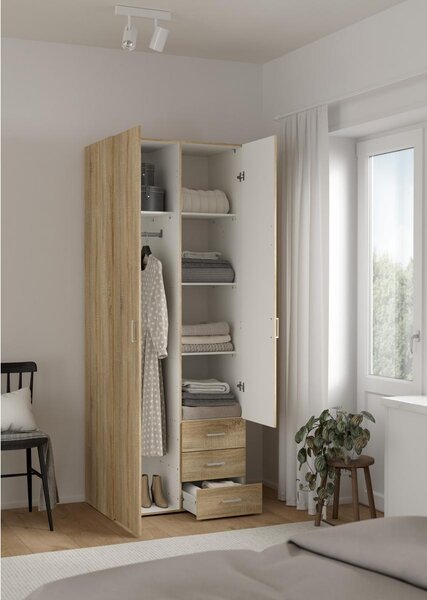 Šatní skříň Sid 77,6 x 49,5 x 200,4 cm, dub sonoma