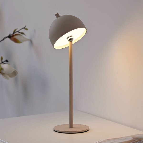 Schöner Wohnen LED stolní lampa na baterie Bellies, Sandbrise, IP54, stmívatelný, Krémová / jantar, Obývací pokoj / jídelna, kov, Skandinávský