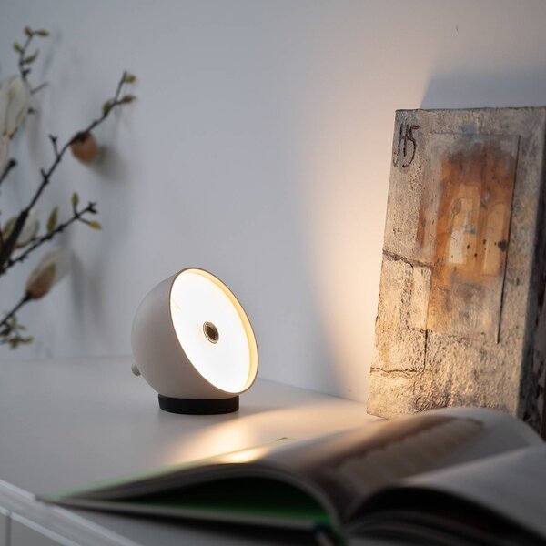 Schöner Wohnen LED stolní lampa na baterie Bellies, Sandbrise, IP54, stmívatelný, Krémová / jantar, Obývací pokoj / jídelna, kov, Skandinávský