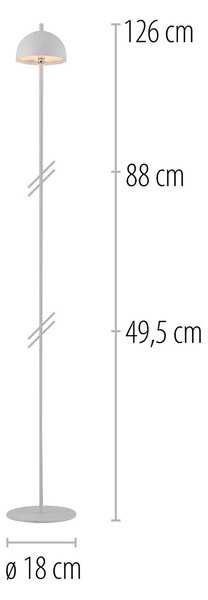 Schöner Wohnen LED stojací lampa na baterii Bellis, bílá, IP54, stmívatelný, Bílá / opál, Obývací pokoj / jídelna, kov, Skandinávský