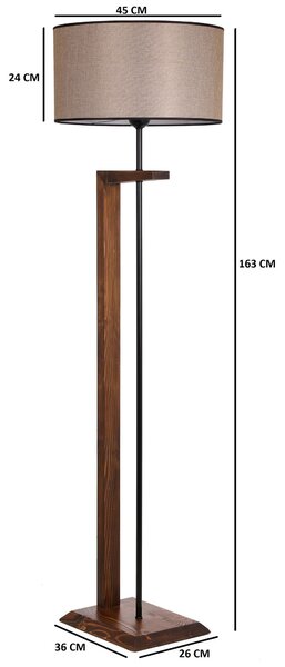 ASIR Stojací lampa MENEKSE ořech