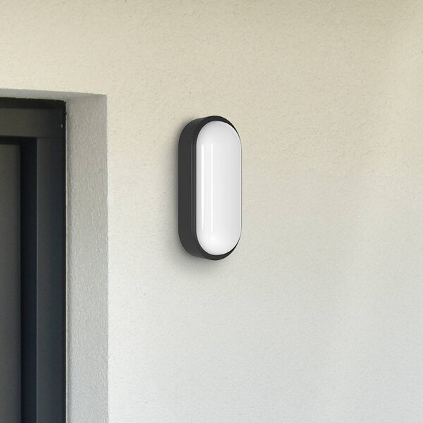 MEGATRON LED venkovní nástěnné svítidlo Zella Neo XL Sensor černá IP54, stmívatelný, Černá, Chodba, Plast