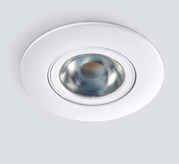 Heitronic LED stropní bodové světlo DL8002, otočné, 38°, stmívatelný, Bílá / opál, Chodba, Hliník, Moderní, Zapuštěné kulaté