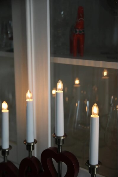 Markslöjd 706211 - Vánoční svícen ENEBY 5xE10/3W/230V červená/mosaz