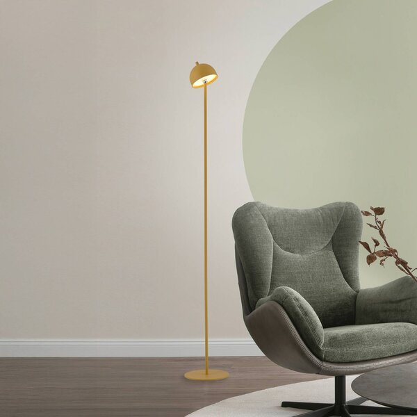 Schöner Wohnen LED stojací lampa na baterii Bellis, Květinové kouzlo IP54, stmívatelný, Žlutá / oranžová, Obývací pokoj / jídelna, kov, Skandinávský