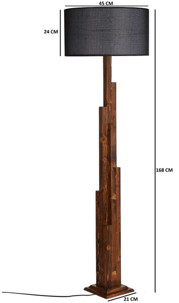 ASIR Stojací lampa KULE černá ořech