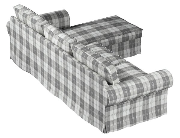 Potah na pohovku IKEA Ektorp 2-místná s lenoškou barva šedá látka pletený vzor, vzorované