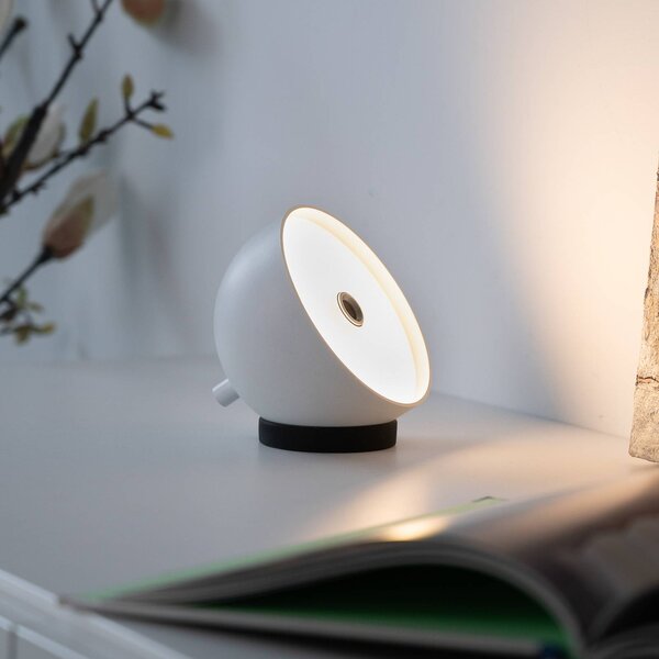 Schöner Wohnen LED stolní lampa na baterie Bellies, bílá, IP54, stmívatelný, Bílá / opál, Obývací pokoj / jídelna, kov, Skandinávský