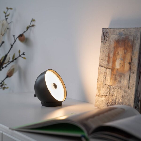 Schöner Wohnen LED stolní lampa na baterie Bellies, černá, IP54, stmívatelný, Černá, Obývací pokoj / jídelna, kov, Skandinávský