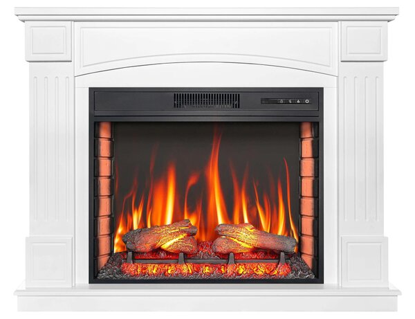 ArtiFlame Elektrický krb s ohřevem BOSTON AF28S LED 12 stupňů ohřevu, časovač efekt reálného plamene 3 stupně jasu dálkové ovládání bílý