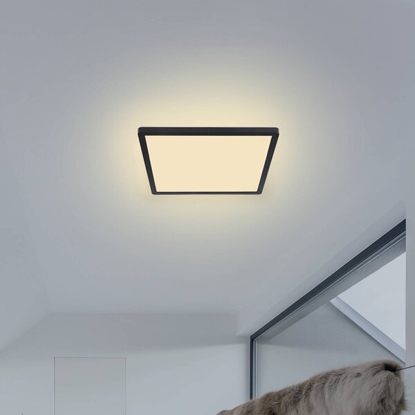 Globo LED stropní světlo Sapana, hranaté, stmívací černá, stmívatelný, Černá, Obývací pokoj / jídelna, Plast, Moderní