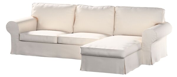 Potah na pohovku IKEA Ektorp 2-místná s lenoškou barva béžová látka pletený vzor