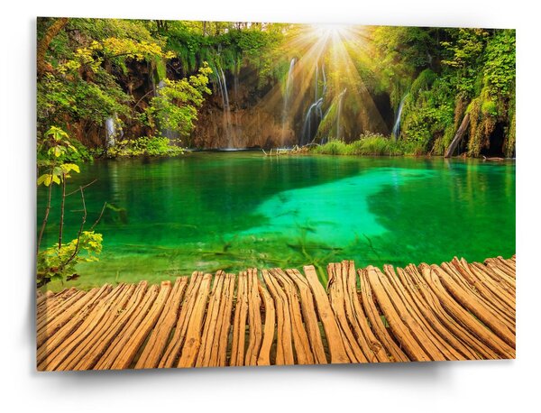 Sablio Obraz Jezírko s vodopádem - 150x110 cm