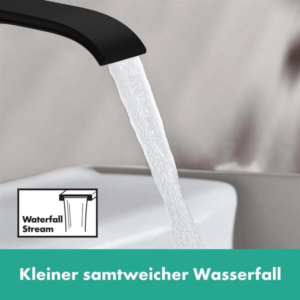 Hansgrohe jednopáková umyvadlová baterie 80 CoolSt Vivenis Outlet 133 mm, s vyskakovacím odtokem, matná černá