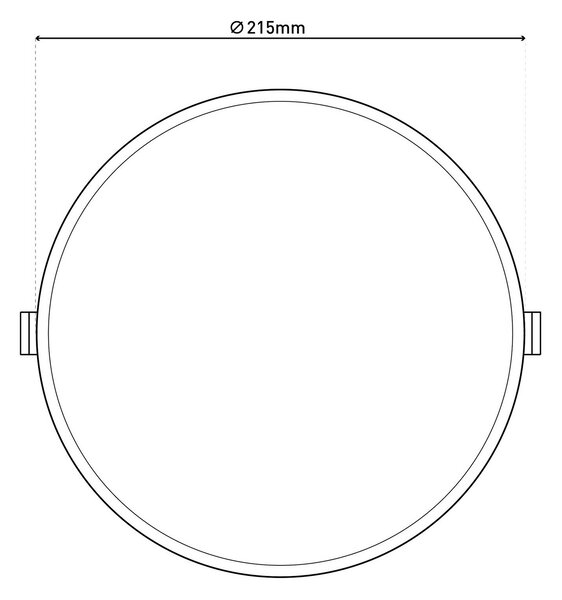 Näve LED podhledové svítidlo Suma, Ø 21,5 cm, bílá, stmívatelné, IP44, stmívatelný, Bílá / opál, Koupelna, Plast, Zapuštěné kulaté