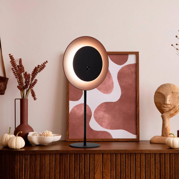 Näve LED stolní lampa na baterie Solan, černá/hnědá, solární, IP54, stmívatelný, Černá, Obývací pokoj / jídelna, kov, Moderní
